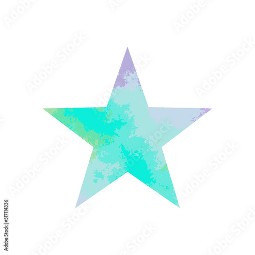 Watercolor star symbol on white background vector.
