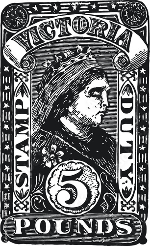 Vintage Postal, Postage, Mail Stamps in Vector