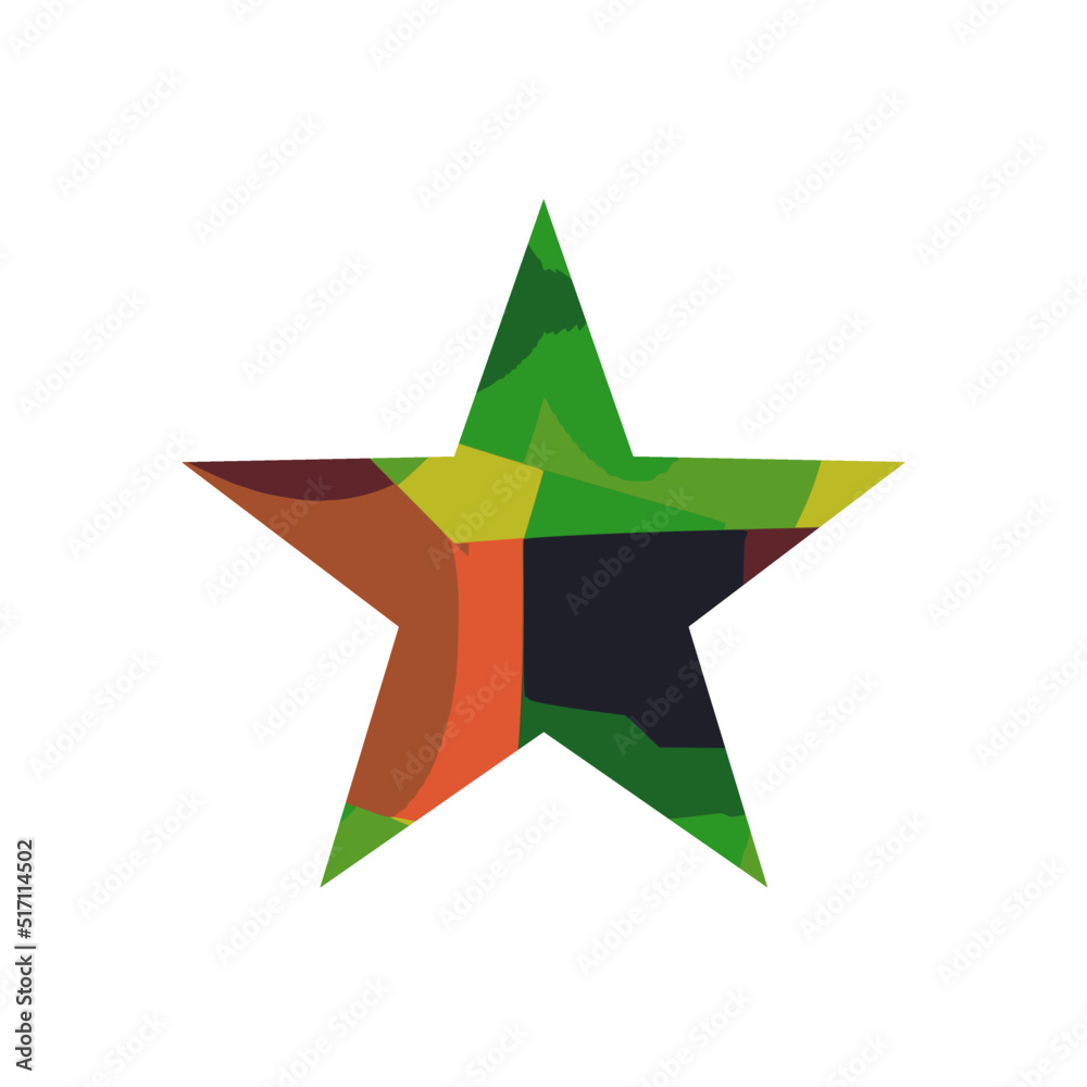 Obraz premium Rainbow star symbol on white background vector.