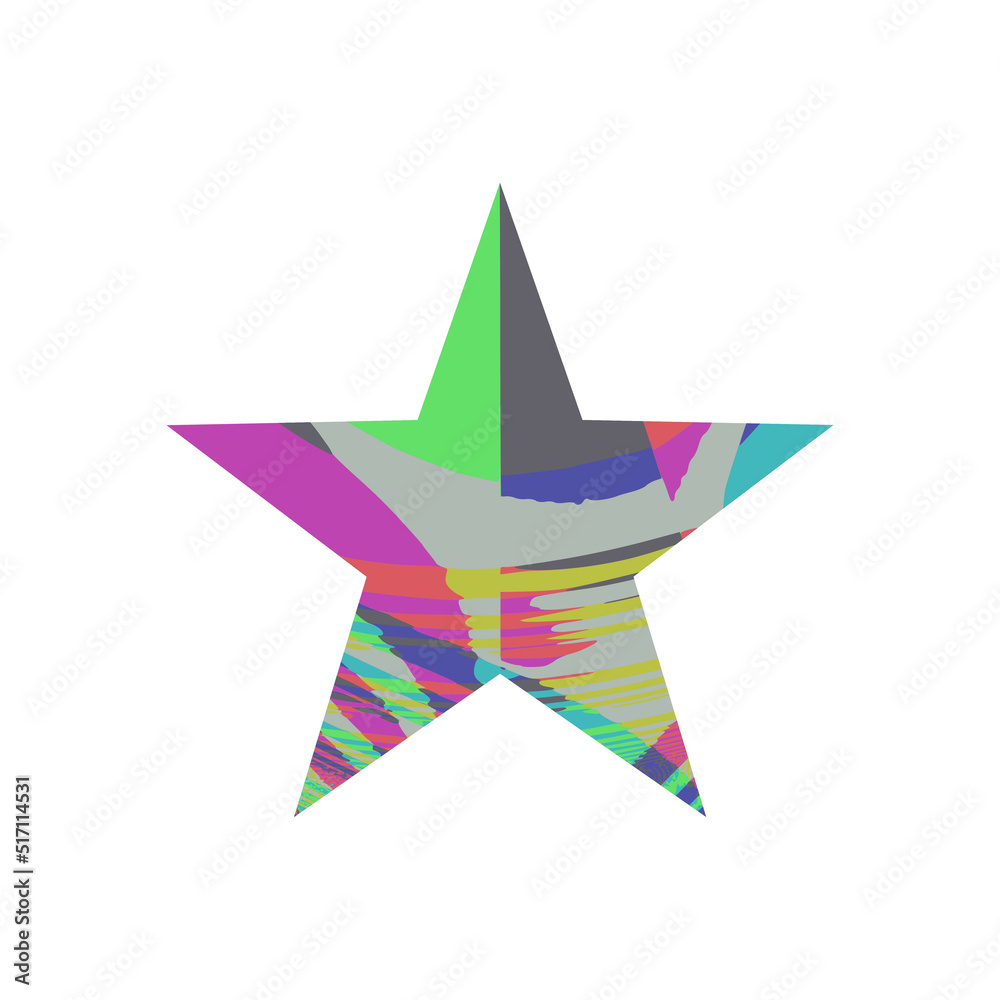 Obraz premium Rainbow star symbol on white background vector.