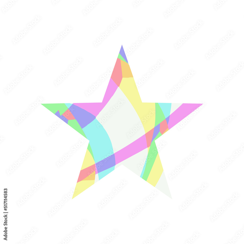 Obraz premium Colorful paint star symbol on white background vector.