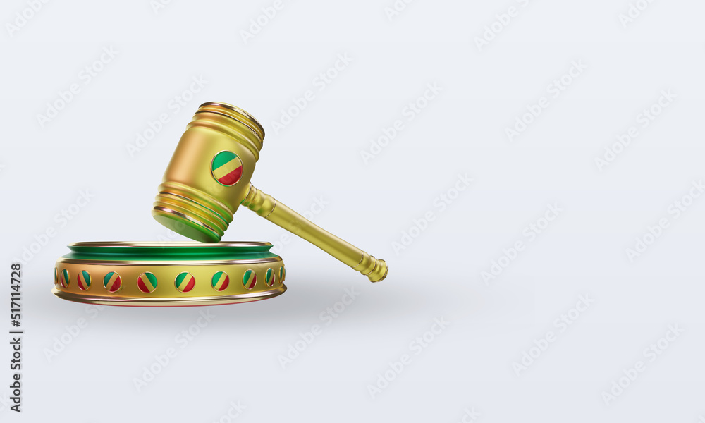 3d justice Republic Congo flag rendering left view 3d justice Republic Congo flag rendering left view