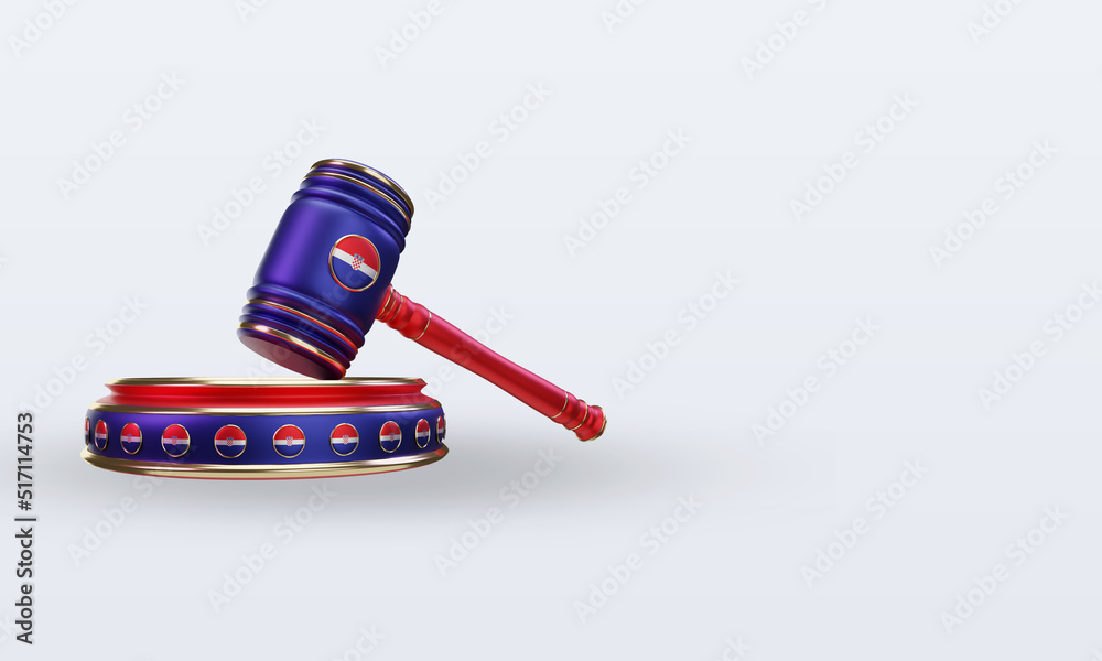 3d justice Croatia flag rendering left view 3d justice Croatia flag rendering left view