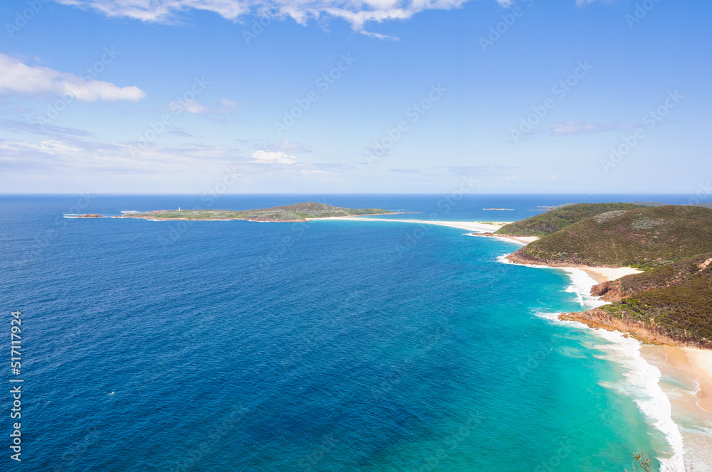 Shark Island from the Tomaree Mountain Lookout - Shoal Bay, NSW, Australia Shark Island from the Tomaree Mountain Lookout - Shoal Bay, NSW, Australia