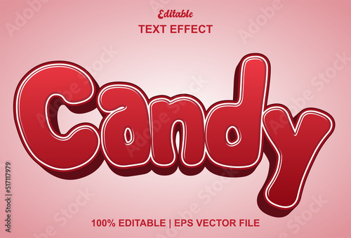 candy text effect with red color editable.