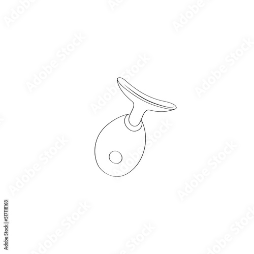 LED Photon light therapy neck face beauty device. Anti-age gadget. Skin tighten, reduce double chin tool. Massager for beauty youth and health. Sketch vector illustration