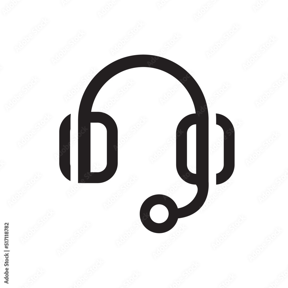 black headphone vector symbol, on a white background. black headphone vector symbol, on a white background.
