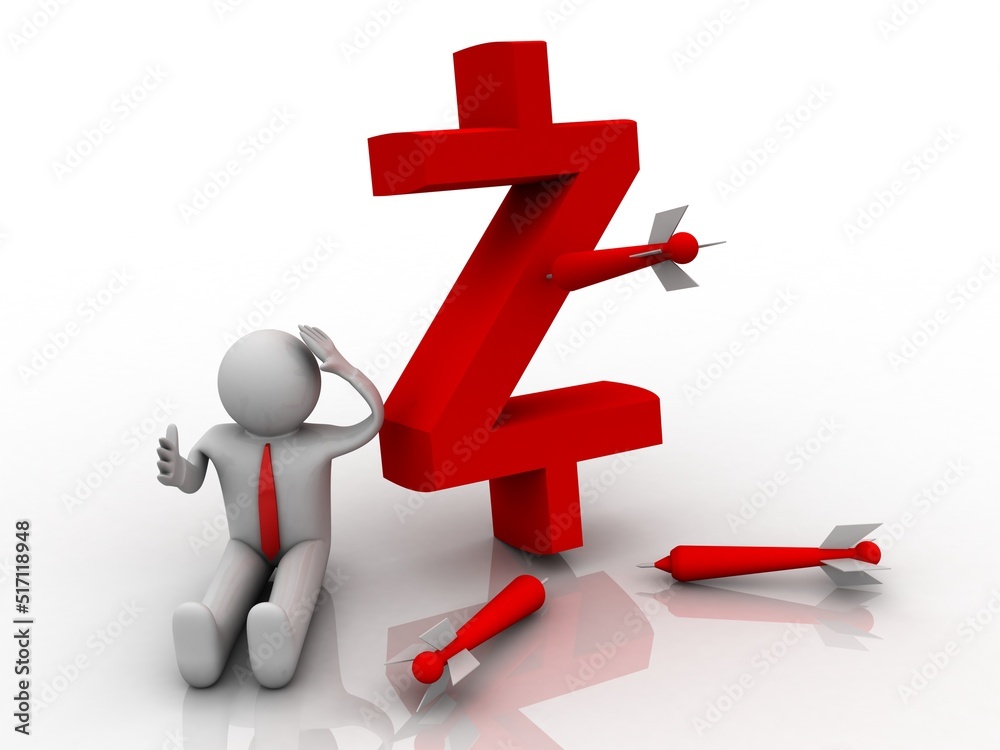 3d rendering z cash bitcoin sign with business man 3d rendering z cash bitcoin sign with business man
