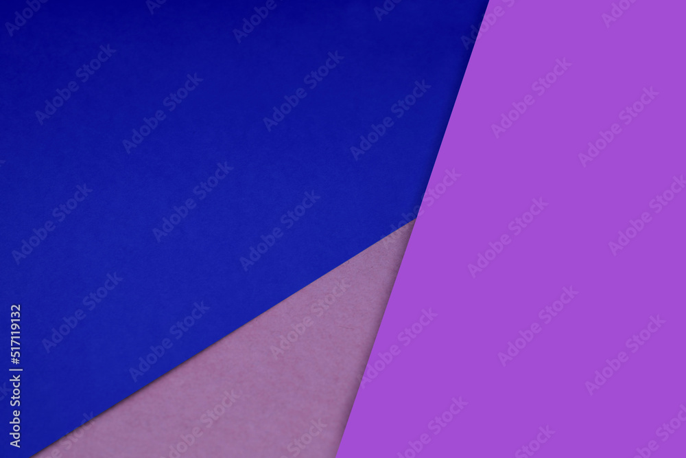 Dark and light, Plain and Textured Shades of blue purple pink papers background lines intersecting to form a triangle shape