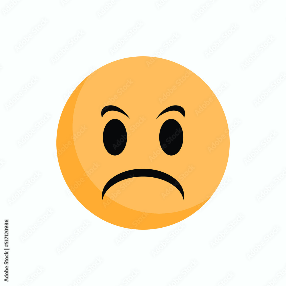 Serious Emoticon. Focus, Concern Symbol - Vector. Serious Emoticon. Focus, Concern Symbol - Vector.