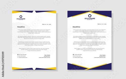 Abstract corporate modern letterhead template design 