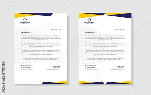 Abstract corporate modern letterhead template design 