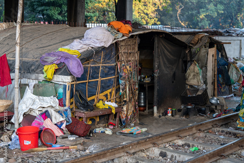 Slum area at Dhaka, Bangladesh photo