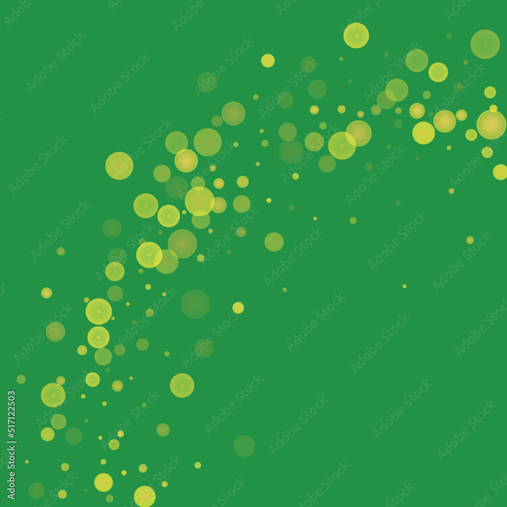 Green glitter on a green background. Explosion of confetti. Vector festive background