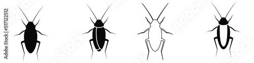 Cockroach insect vector icon set. insect illustration sign collection. beetle symbol or logo. 