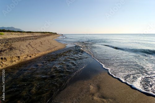 Mouth of the Bravone river in the eastern coast of Corsica island photo