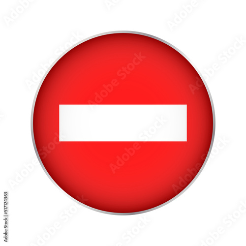 Free Download Stop red sign icon with white stripe, do not go. Warning stop sign vector - GFXLoad