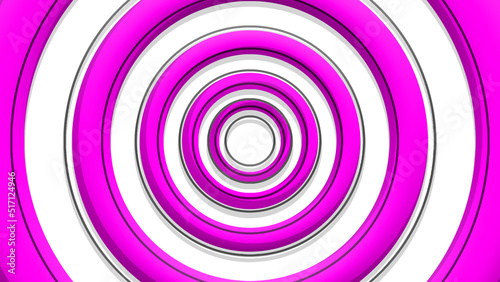 Colored cartoon circles.with cute style. Color  pink circle spiral.