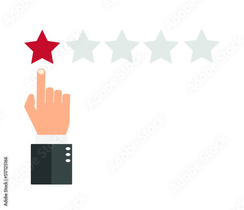 feedback vector icon. One star rating sign icon vector.
