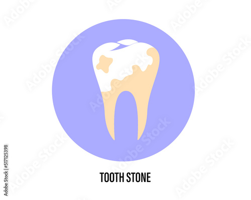 Dental plaque icon, Dental disease illustration

