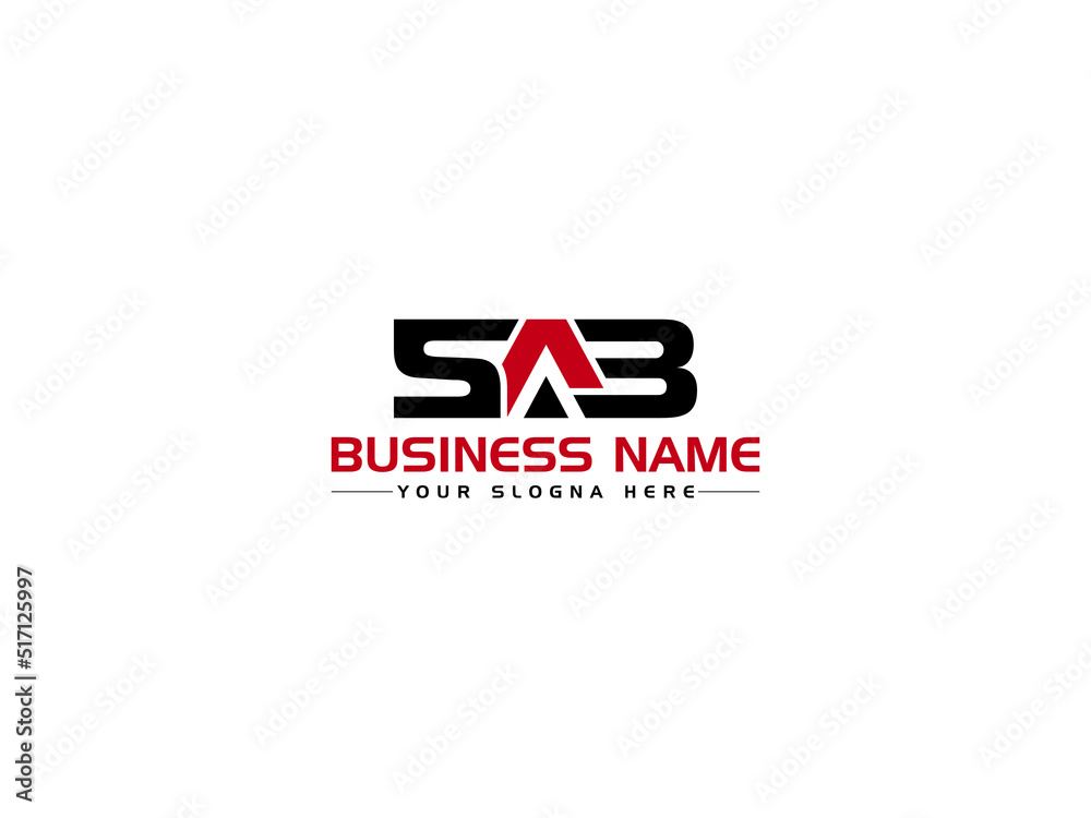 Minimalist SAB Logo Icon, Colorful SA s a b Logo Letter Vector Art With Creative Three Letter