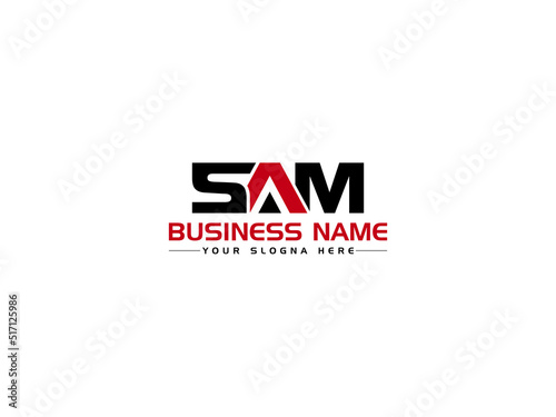 Minimalist SAM Logo Icon, Colorful SA s a m Logo Letter Vector Art With Creative Three Letter Unique Symbol Design photo