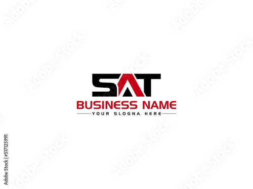 Minimalist SAT Logo Icon, Colorful SA s a t Logo Letter Vector Art With Creative Three Letter Unique Symbol Design
