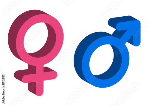 Man woman male female gender signs. Vector design