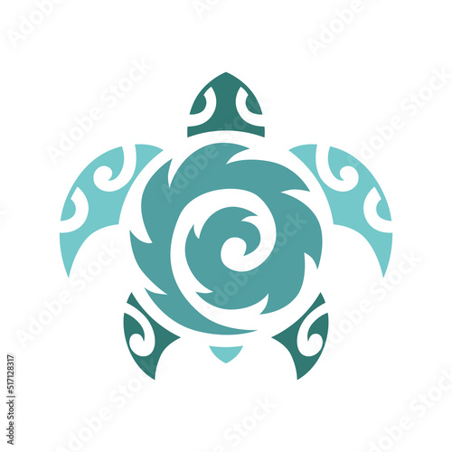 Maori Polynesian Style Turtle tattoo. Turtle logo graphic design concept. Editable sea turtle element, can be used as logotype, icon, template in web and print