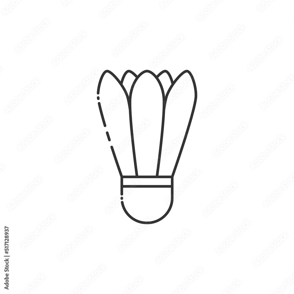 Outline shuttlecock icon isolated on white background Outline shuttlecock icon isolated on white background
