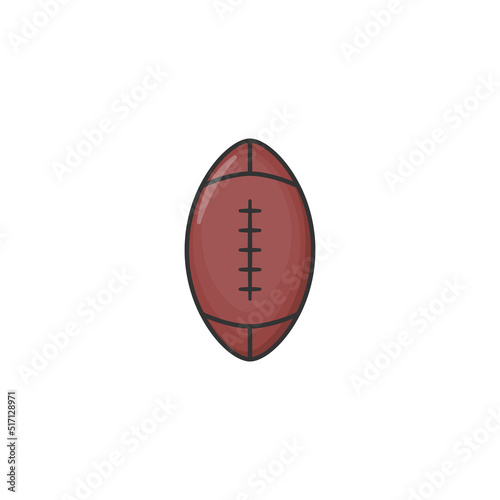 Cartoon american football vector icon on white background