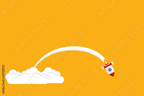 Fail  launch. Fail start up business, new business risk or unexpected entrepreneur bankruptcy concept.