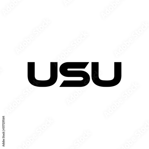 USU letter logo design with white background in illustrator, vector logo modern alphabet font overlap style. calligraphy designs for logo, Poster, Invitation, etc.