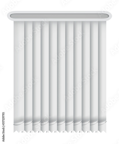 Window blind. Element room interior. Vertical window jalousie. Closed empty jalousie template. Privacy concept