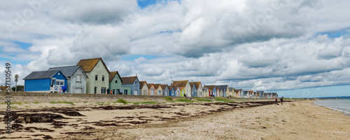 Normandie - Manche - Cotentin- Ravenoville plage - alignement maisons du bord de mers photo