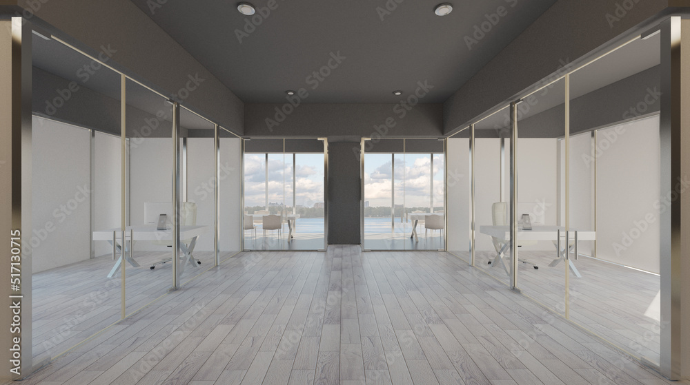 Obraz premium . Modern office Cabinet. 3D rendering. Meeting room
