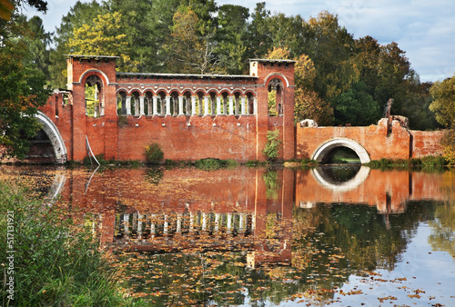 Bridge at manor Marfino. Moscow oblast. Russia
