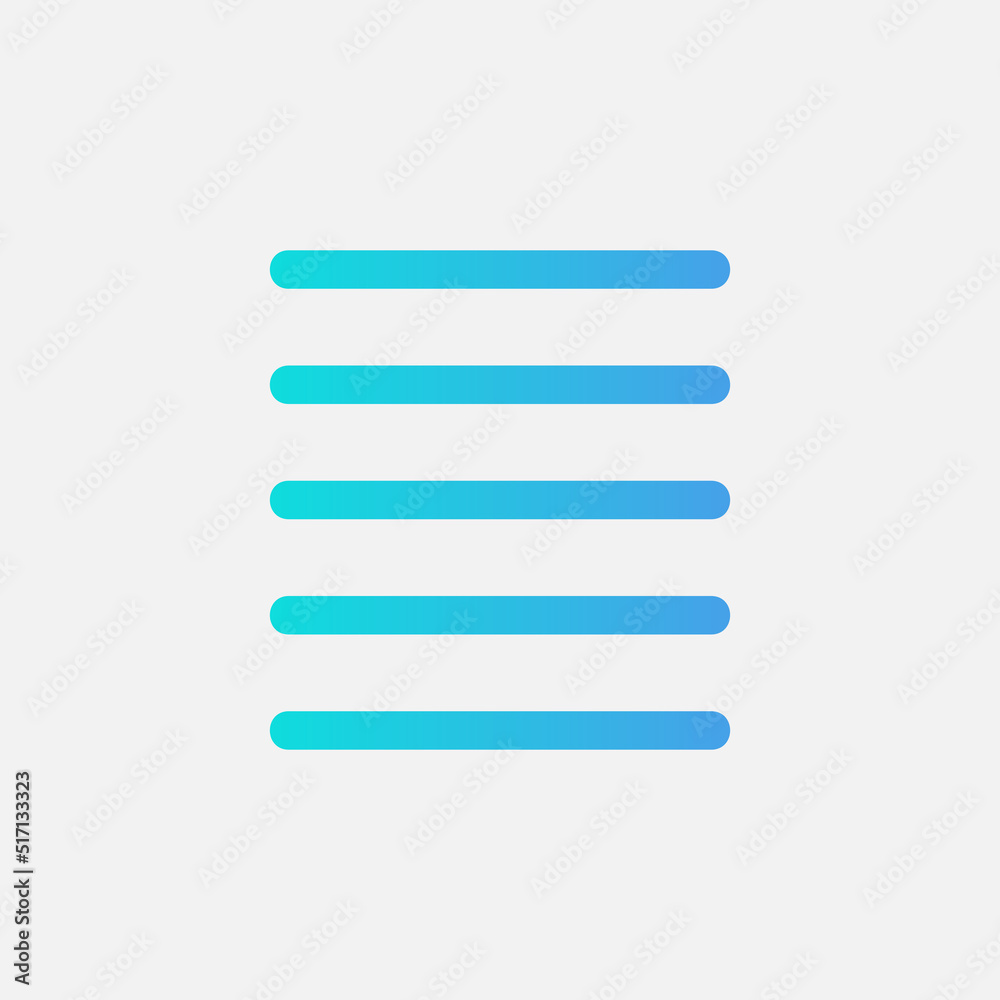 Justify icon in gradient style about text editor, use for website mobile app presentation Justify icon in gradient style about text editor, use for website mobile app presentation