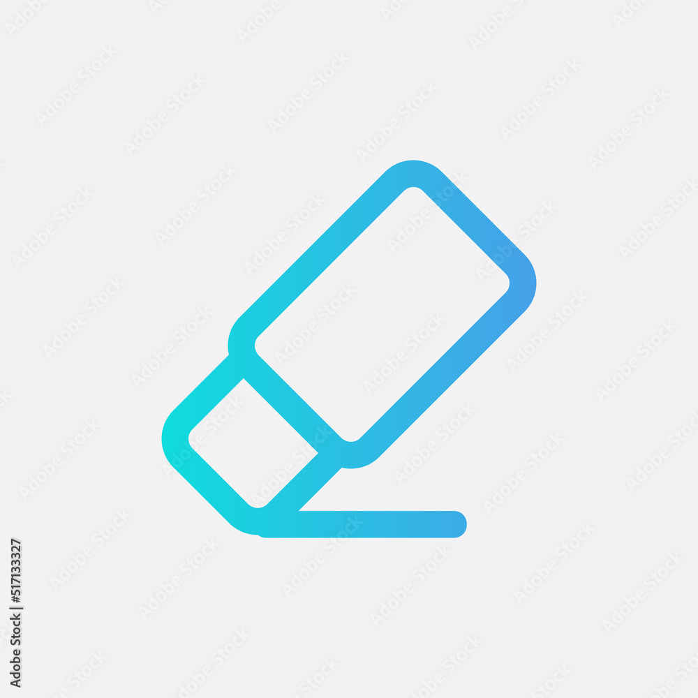 Eraser icon in gradient style about text editor, use for website mobile app presentation Eraser icon in gradient style about text editor, use for website mobile app presentation