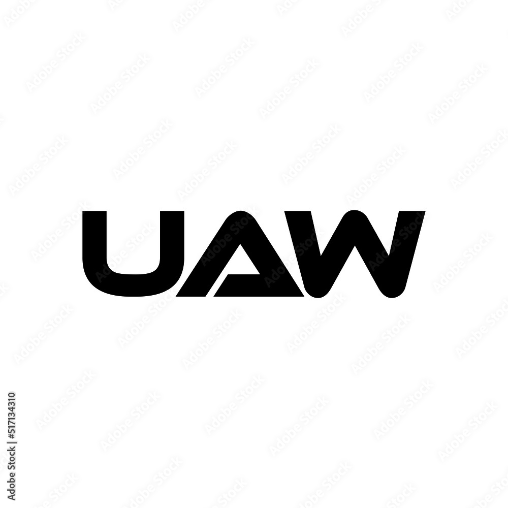 UAW letter logo design with white background in illustrator, vector logo modern alphabet font overlap style. calligraphy designs for logo, Poster, Invitation, etc.