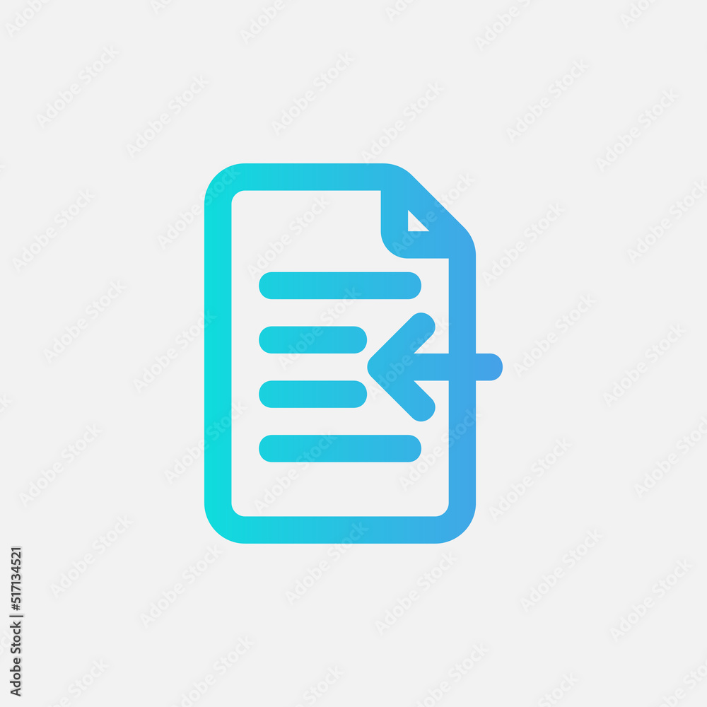 Import document icon in gradient style about text editor, use for website mobile app presentation Import document icon in gradient style about text editor, use for website mobile app presentation
