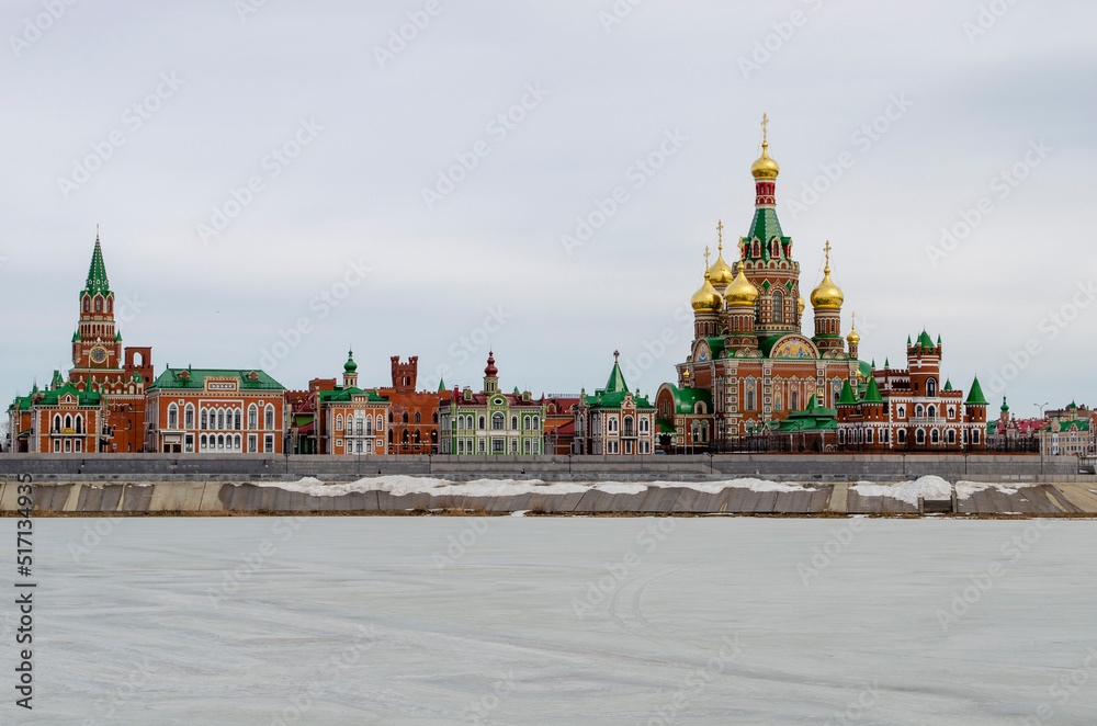 Obraz premium Winter view of Yoshkar Ola Embankment in Mari El Republic Russia