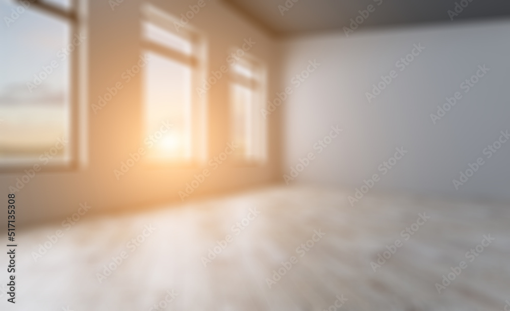 Obraz premium Open space office interior with like conference room. Mockup. 3D. Abstract blur phototography.