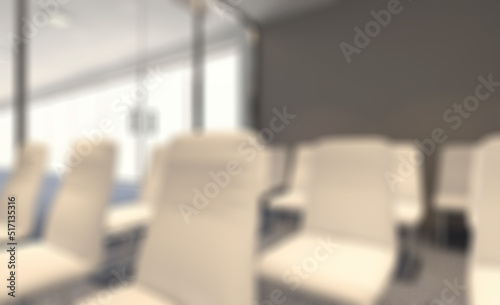 Modern meeting room. 3D rendering.. Abstract blur phototography.