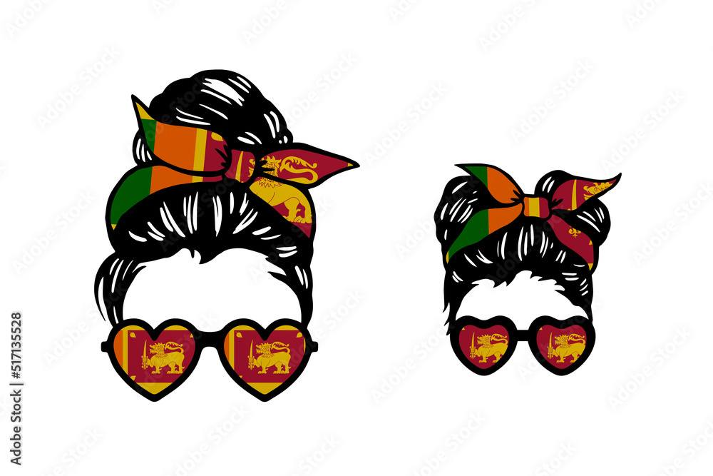 Family clip art in colors of national flag on white background. Sri Lanka Family clip art in colors of national flag on white background. Sri Lanka