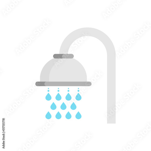 Shower head icon in flat style. Bathroom hygienic vector illustration on isolated background. Bathing sign business concept.