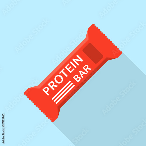 Protein bar icon in flat style. Fitness dessert vector illustration on isolated background. Energy nutrient sign business concept.