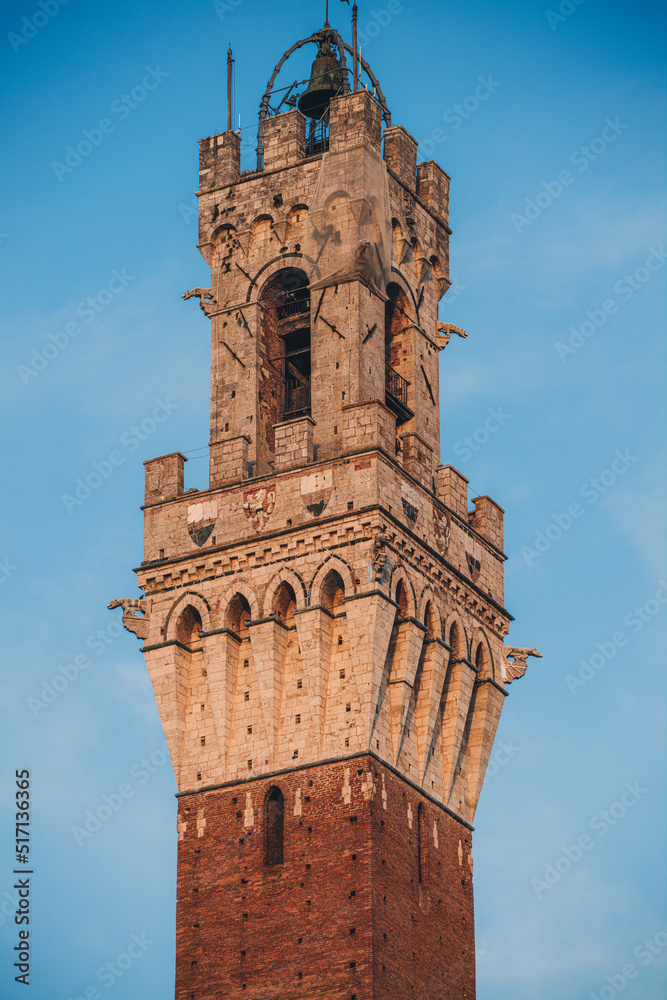 SIENA, ITALY-SEPTEMBER 2021: amazing architecture in Piazza del Campo
