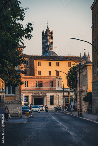 Fototapeta Naklejka Na Ścianę i Meble -  SIENA, ITALY-SEPTEMBER 2021: the beautiful architecture of the old town