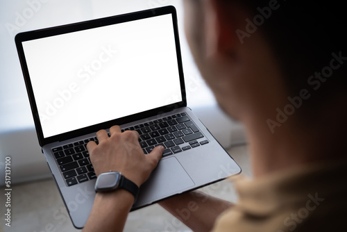 businessman works on the computer photo